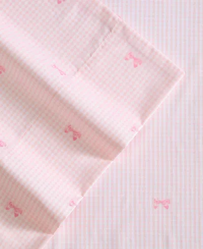 Laura Ashley Tiny Bows Microfiber 4-pc. Sheet Set, Full In Pink