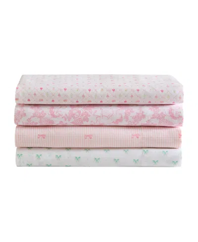 Laura Ashley Tiny Bows Microfiber 4-pc. Sheet Set, Full In Pink