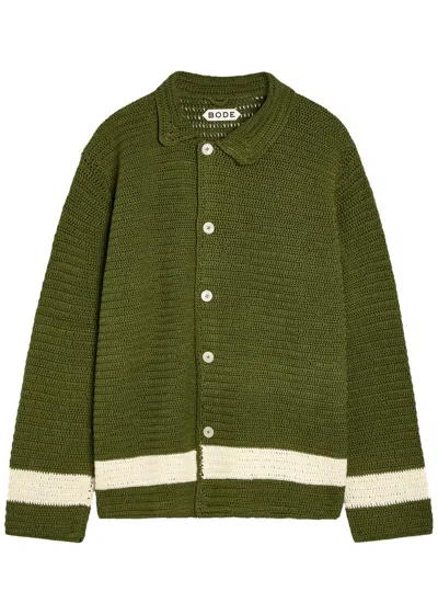 Bode Green Crochet Marsh Shirt In Green