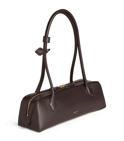 Alaïa Medium Leather Le Teckel Shoulder Bag In Brown