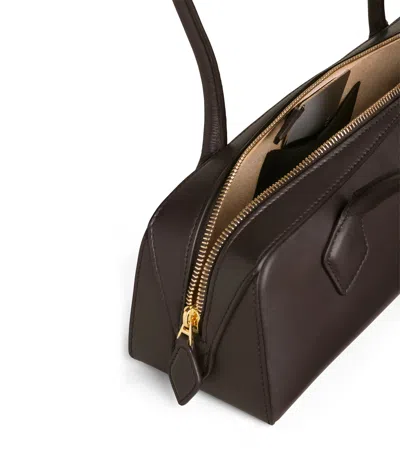 Alaïa Medium Leather Le Teckel Shoulder Bag In Brown