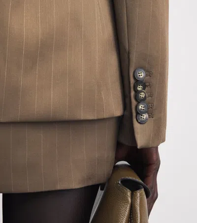 Camilla And Marc Wool-bend Collarless Blazer In Brown