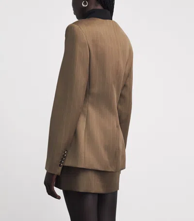 Camilla And Marc Wool-bend Collarless Blazer In Brown