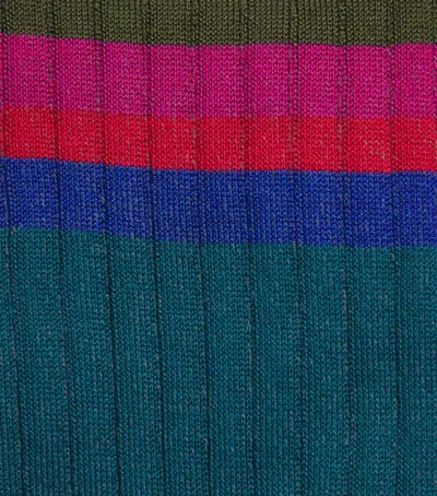 Paul Smith Ribbed Stripe Socks In Multi