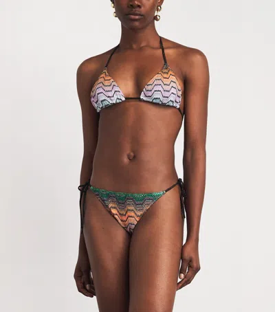 Missoni Metallic Zigzag Triangle Bikini In Multi
