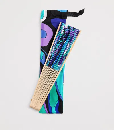 Pucci Silk Vivara Fan In Multi