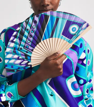 Pucci Silk Vivara Fan In Multi