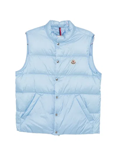 Moncler Baby Bernard Quilted Down Vest With High Collar In Black