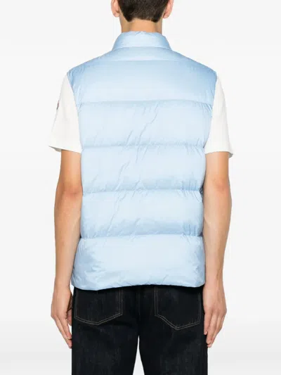 Moncler Baby Bernard Quilted Down Vest With High Collar In Black