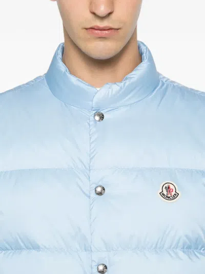Moncler Baby Bernard Quilted Down Vest With High Collar In Black
