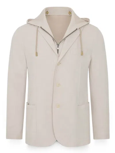 Patrick Assaraf Hooded Blazer In Multi
