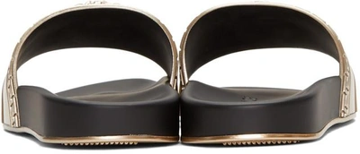 Shop Versace Gold Medusa Slide Sandals In D914 Gold/black