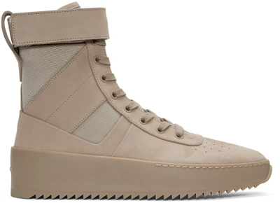 Fear Of God Beige Military High-top Sneakers In Nude & Neutrals