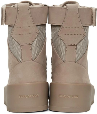 Shop Fear Of God Beige Military High-top Sneakers