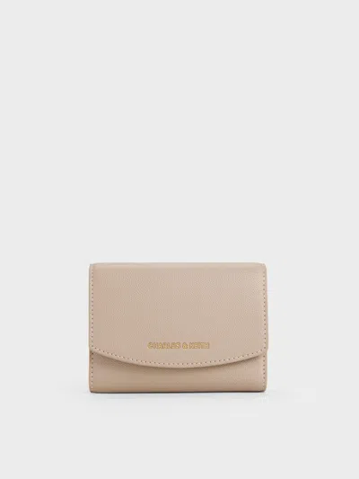 Charles & Keith - Briony Curved Flap Wallet In Brown