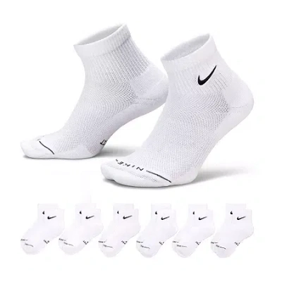Nike Everyday Elevated Unisex Adult Quarter Ankle Socks In White