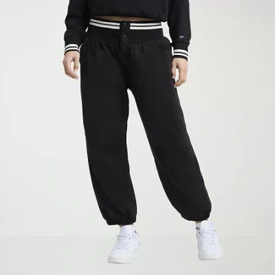 Champion Womens Cinched Mid Rise Loose Fit Sweatpant In Black