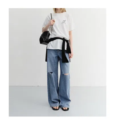 Dunst Distressed Flared Jeans In Blue