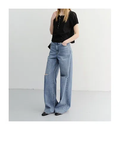 Dunst Distressed Flared Jeans In Blue