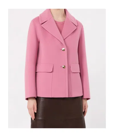 Max Mara Drap Wool Single-breasted Jacket - Pink In Pink