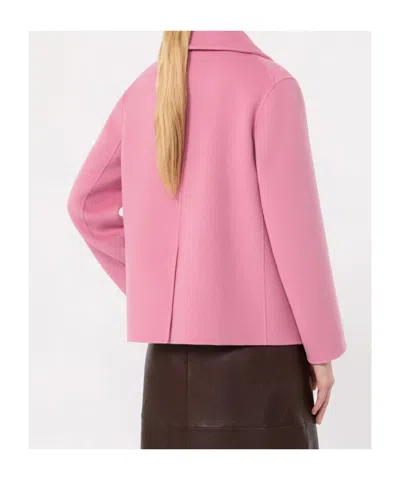 Max Mara Drap Wool Single-breasted Jacket - Pink In Pink