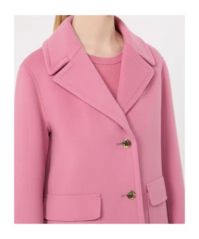 Max Mara Drap Wool Single-breasted Jacket - Pink In Pink