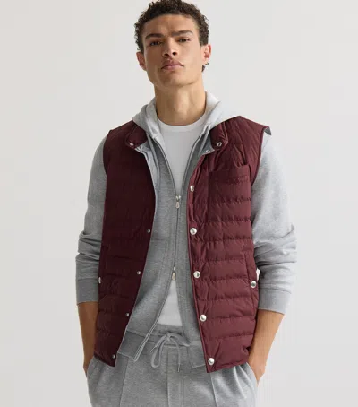 Brunello Cucinelli Lightweight Techno Fabric Down Vest In Brown