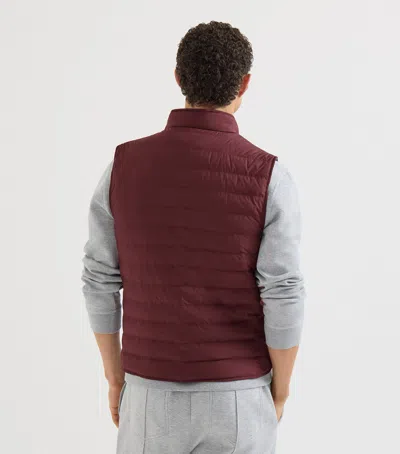 Brunello Cucinelli Lightweight Techno Fabric Down Vest In Brown