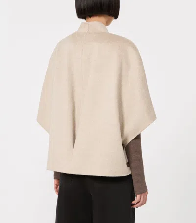 Max Mara Short Sleeve Asymmetric Neck Textured Coat In Neutral