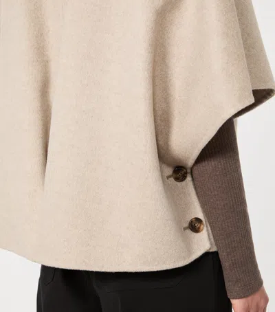 Max Mara Short Sleeve Asymmetric Neck Textured Coat In Neutral