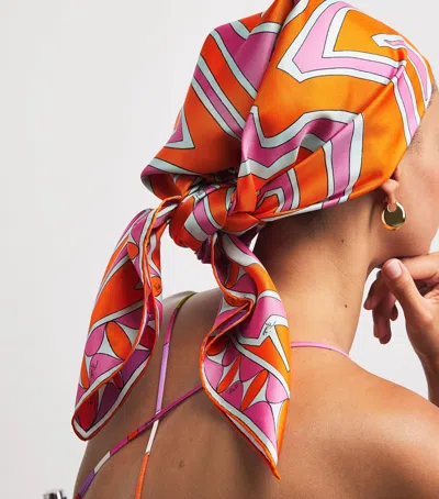 Pucci Silk Labirinto Scarf In Multi