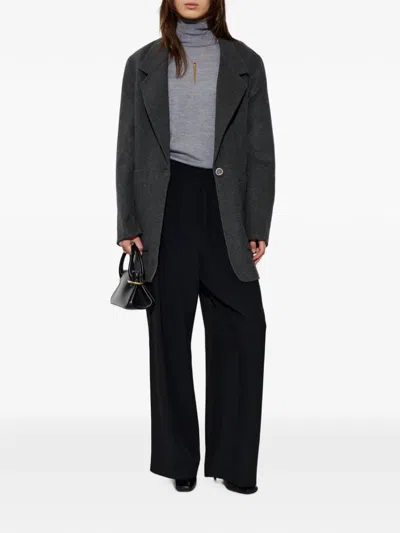 Givenchy Single-breasted Patch-pocket Coat In Gray