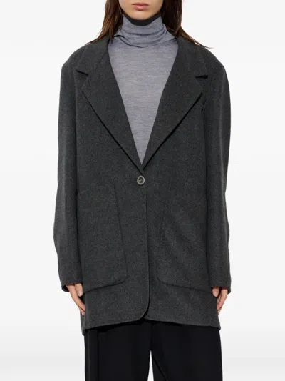 Givenchy Single-breasted Patch-pocket Coat In Gray