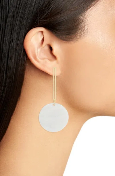 Natasha Shell Drop Earrings In Gray