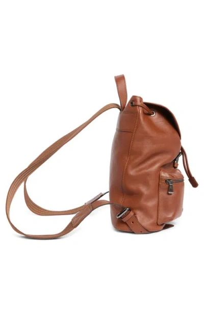 Longchamp Small 3d Leather Backpack In Brown
