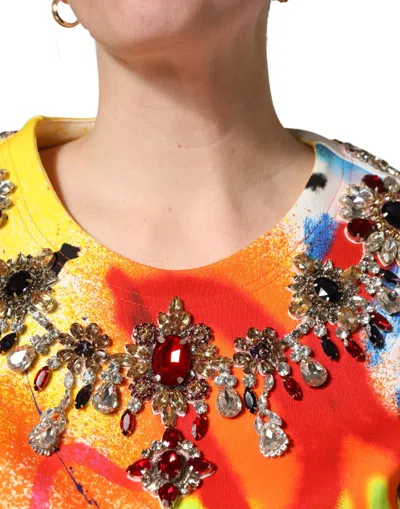 Dolce & Gabbana Crystal-embellished T-shirt In Multi