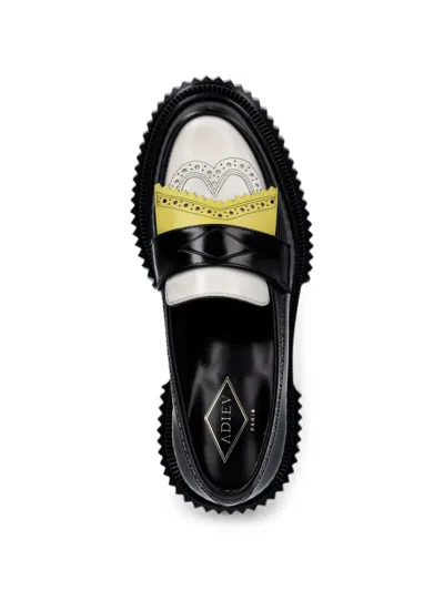 Adieu Brogue-detail Platform Loafers In Black