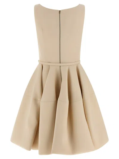 Fendi Abito Wool Silk In Neutral