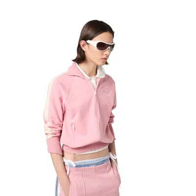 Miu Miu Technical Fabric Jacket In Pink