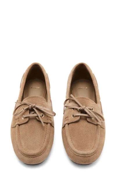 Mango Suede Driving Shoes In Sand