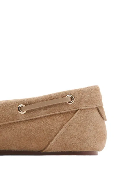 Mango Suede Driving Shoes In Sand