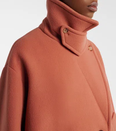 Chloé Oversized Wool-blend Peacoat In Red