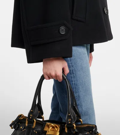 Chloé Women Black Double-breasted Jacket With Notched Wide Revers And Dropped Shoulders In Wool Blen In Black