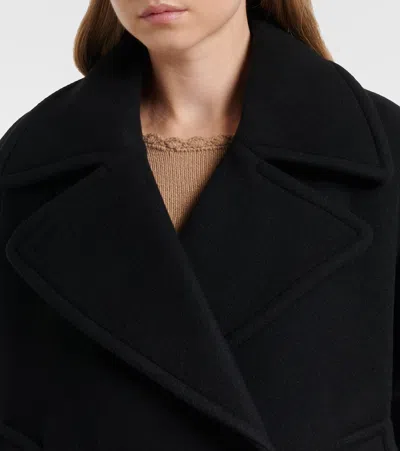 Chloé Women Black Double-breasted Jacket With Notched Wide Revers And Dropped Shoulders In Wool Blen In Black
