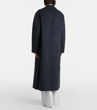 Vince Double-breasted Wool-blend Coat In Black