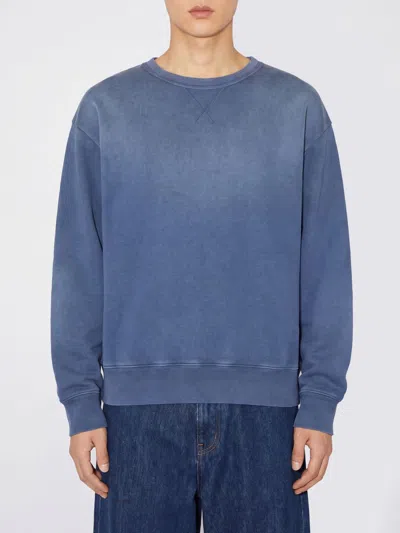 Acne Studios Fema Cotton-jersey Sweatshirt In Blue
