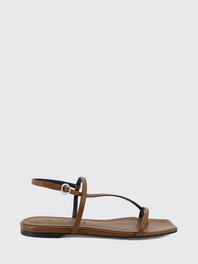 Aeyde Square-toe Slingback Sandals In Brown