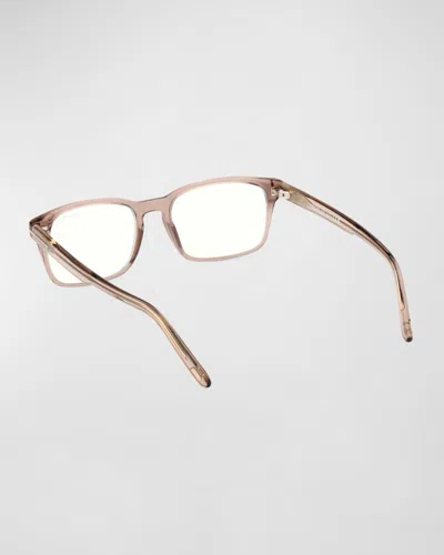 Tom Ford Blue Blocking Keyhole Acetate Rectangle Glasses