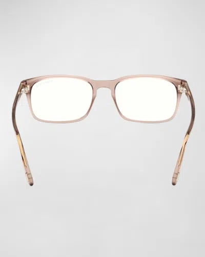 Tom Ford Blue Blocking Keyhole Acetate Rectangle Glasses