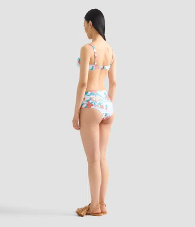 Erdem Floral-print Underwired Bikini Top In Blue